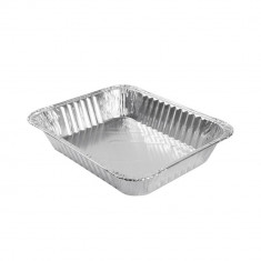 Set 3 Caserole din Aluminiu, 215x147x43 mm pentru 2 Portii, Dreptunghiulare, Caserola Aluminiu de Unica Folosinta, Caserola pentru Catering, Caserole