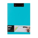 Clipboard Apli A4 PP cu clapa albastru deschis, clip metalic, rezistent