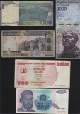 Set 5 bancnote de prin lume adunate (cele din imagini) #2, Asia