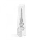 Decor varf de brad de Craciun - argintiu, sclipitor - 30 x 7 cm Best CarHome, Oem