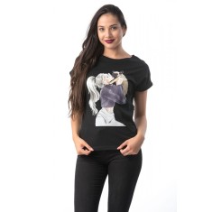 K301-1 Tricou cu maneca scurta si imprimeu cu fata si caine