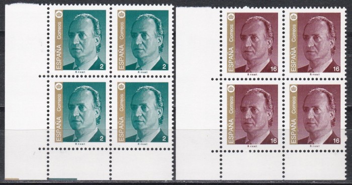 Spania 1997 - Regele Juan Carlos I - Noi valori, Bloc de 4, MNH