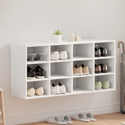 vidaXL Dulap pentru pantofi cu raft Alb 103x30x51 cm Lemn compozit foto