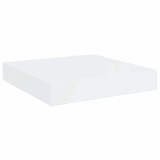 Cumpara ieftin Raft de perete suspendat, alb extralucios, 23x23,5x3,8 cm, MDF