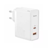 Incarcator retea Baseus GaN5 Pro, USB/USB-C, Quick Charge 4.0, 100W, PD3.0, Alb