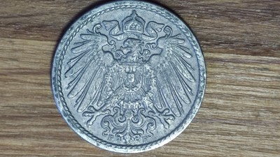 Germania - moneda de colectie istorica - 5 pfennig 1910 F - Stuttgart -mai rara! foto