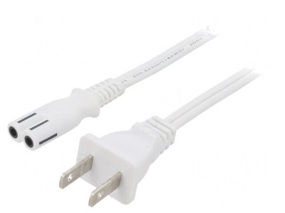 Cablu Alimentare 1.8m Alb 7A 2x18AWG IEC C7-NEMA 1-15 foto
