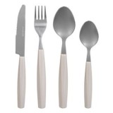 Set Tacamuri Otel Inoxidabil cu Maner Bej &icirc;n Formă de Romb, CMCLASS