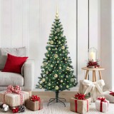 VidaXL Pom de Crăciun artificial pre-iluminat Verde 150cm PVC și Metal 3396753