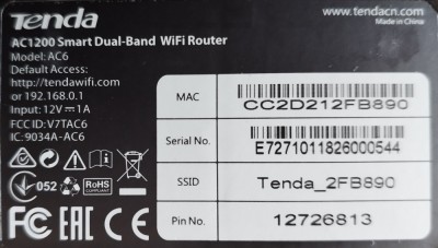 ROUTER TENDA AC1200 AC6 foto
