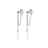 Cercei Argint 925 Minimaliști Stud Lanț Dublu Geometric Argintboutique. Cercei damă argintii, lungi 3.7cm cu certificat