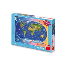 Puzzle Harta lumii, 300 piese &amp;ndash; DINO TOYS foto