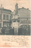 SV * Ploiesti * STATUA (!) LIBERTATEI (eroare titlu !) * Bazar Trandafiru Rosu * 1902 * stampila goarna, Circulata, Printata