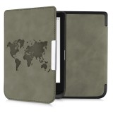 Husa pentru PocketBook Touch Lux 5 / Touch Lux 4 / Touch HD 3, Piele ecologica, Gri, kwmobile, 50228.07