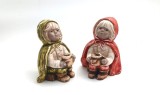 2 figurine Sfesnice Suport Lumanari ALICE ceramica lucrata manual