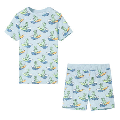 Pijamale pentru copii cu maneci scurte, albastru deschis, 104 GartenMobel Dekor foto