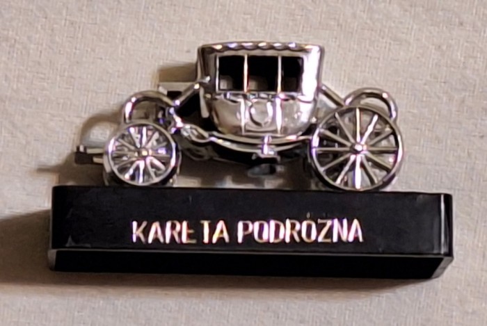 KARETA PODROZNA - trasura - caleasca - masinuta model vechi de epoca anii 1900 - jucarie din plastic