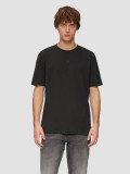 Tricou barbati cu decolteu la baza gatului, cu logo, Negru (Marime: 2XL)