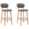 VidaXL Scaune de bar, 2 buc., gri deschis, material textil