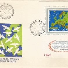 |Romania, LP 892/1975, CSCE, Helsinki, colita nedantelata, FDC
