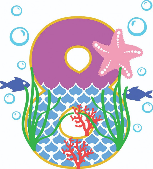 Sticker decorativ, Cifra Opt , Multicolor, 63 cm, 4872ST