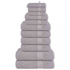 vidaXL Set prosoape 12 piese gri 360 g/m? 100% bumbac foto