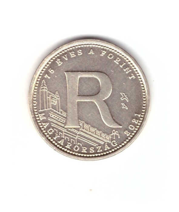 Moneda Ungaria 5 forint/forinti 2021 75 de ani forint - litera R, stare foarte buna