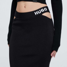 HUGO fusta culoarea negru, mini, creion