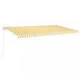 Cumpara ieftin Copertina retractabila manual, galben si alb, 600x350 cm