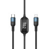 Cablu Incarcare si date USB Type-C la Lightning Remax Litxn Series, 20W, Afisaj Led, Negru RC-193i