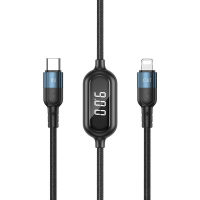 Cablu Incarcare si date USB Type-C la Lightning Remax Litxn Series, 20W, Afisaj Led, Negru RC-193i foto