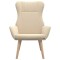 Scaun de relaxare, crem, material textil - 3