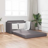 Canapea Pat Floor 2 &icirc;n 1 Gri 124x71x78 cm Piele Artificială