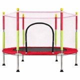 Trambulina pentru copii cu plasa de protectie 140 cm, 150 kg, rosie