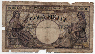 Bancnotă 2000 lei - Republica Socialistă Rom&amp;acirc;nia, 1941 foto