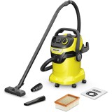 Aspirator multifunctional Karcher WD 5 P V-25/8/22, 1100 W, aspirare umeda si uscata, 25 l rezervor, furtun 2.2 m, functie de suflare, galben/negru