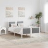 VidaXL Cadru de pat Alb și gri deschis 120 x 190 cm Lemn masiv de pin 878488
