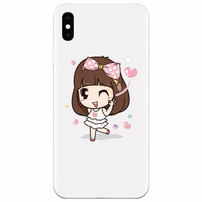Husa silicon pentru Apple Iphone X, Happy Girl foto