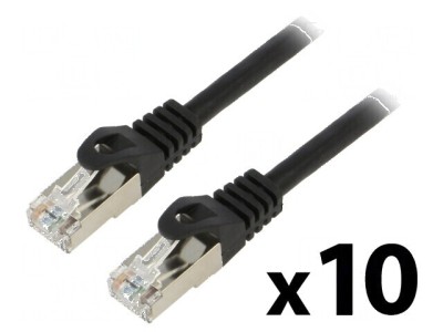 Cablu de patch F/UTP 6 litat CCA PVC negru 3m 26AWG Fire: 8 foto