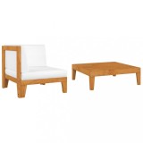 Gossi set mobilier de gradina cu perne, 2 piese, lemn masiv de acacia