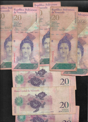 Venezuela 20 bolivari bolivares 2007 - 2013 F-VF pret pe bucata foto