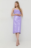 Cumpara ieftin Bardot rochie culoarea violet, midi, drept