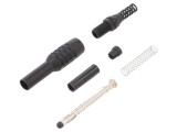 Mufă banană 4mm 10A lipită neagră nichelată