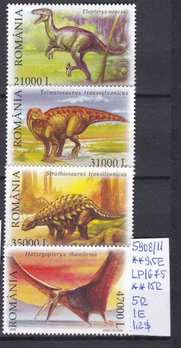 2005 Dinozauri din Tara Hategului Romania LP1675 MNH Pret 2,7+1Lei