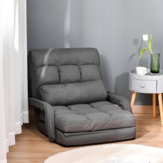 HOMCOM Fotoli Pat reglabil pe 5 nivele 78x62x70cm, gri foto
