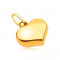 Pandantiv din aur galben 14K - inimă strălucitoare netedă regulată