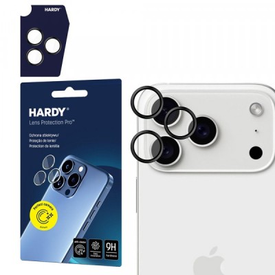 Folie de protectie Camera Spate 3MK Hardy Protection Pro pentru Apple iPhone 17 Pro Max / 17 Pro, Sticla Securizata, Neagra foto