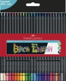 Creioane colorate, 24 culori, Black edition, Faber-castell
