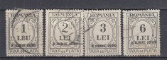 ROMANIA 1930 TAXA DE PLATA SUPRATIPAR 8 IUNIE 1930 SERIE STAMPILATA foto