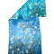 Esarfa tip sal doua fete pictata 15, Dacali, matase, bleu/verde, 180x70cm